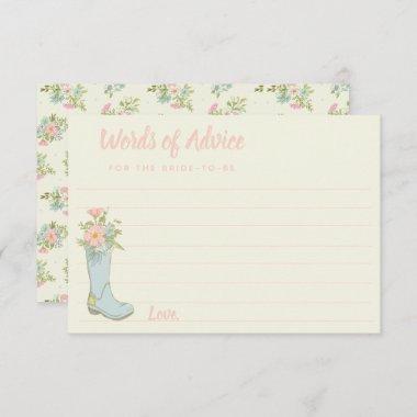 Pink and Ivory Floral Rain Boot Shower Advice Invitations