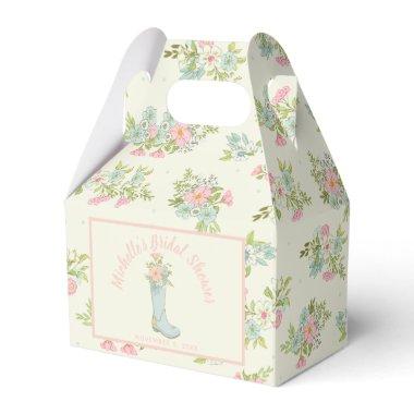 Pink and Ivory Rain Boot Bridal Shower Favor Boxes