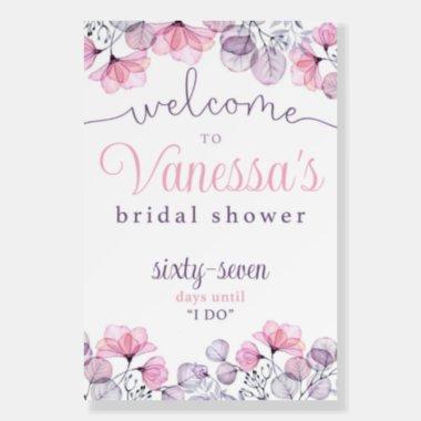 Pink and Lavender Floral Bridal Shower Sign