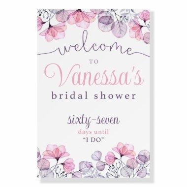 Pink and Lavender Floral Bridal Shower Sign