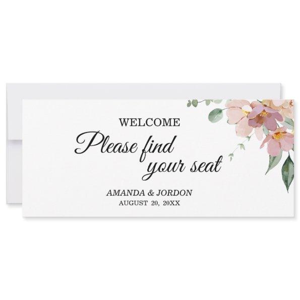 Pink and Mauve Vintage Floral Seating Chart Header