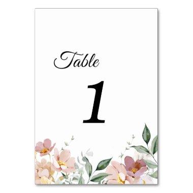 Pink and Mauve Vintage Floral Table Numbers Sign