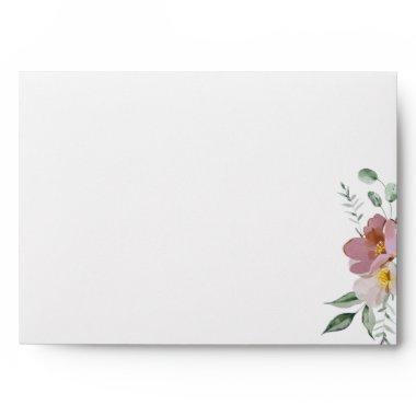 Pink and Mauve Vintage Floral Wedding  Envelope