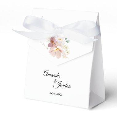 Pink and Mauve Vintage Floral Wedding Tent Favor Boxes