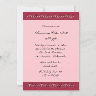 Pink and Pearls Bridal Shower Invitations