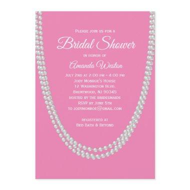 Pink and Pearls Bridal Shower Invitations