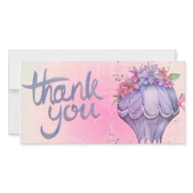 pink and purple thank you Invitations