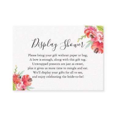 Pink and Red Painted Floral Display Bridal Shower Enclosure Invitations