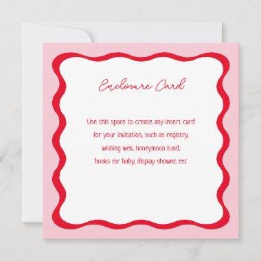 Pink and Red Wavy Retro Square Insert Invitations