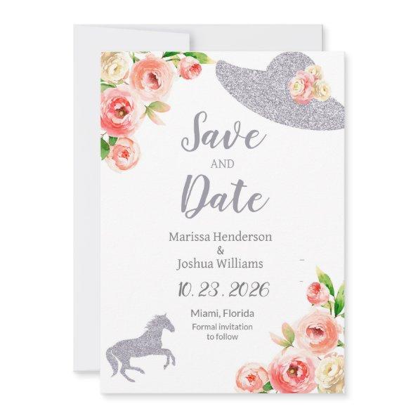 Pink and Silver  Save The Date