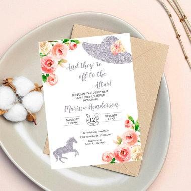 Pink and Silver Kentucky Derby Bridal Shower Invitations