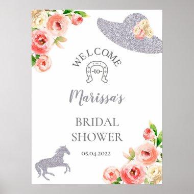 Pink and Silver Kentucky Derby Welcome sign