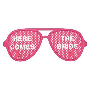 Pink and White Bride's Party Eye Glasses