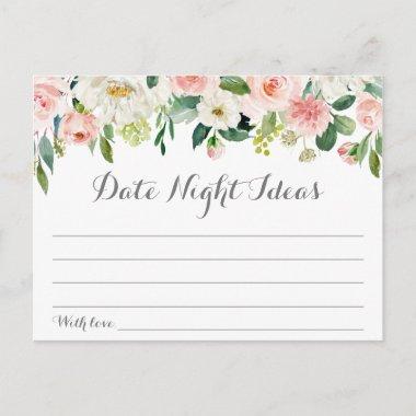Pink and White Flower Date Night Ideas Invitations