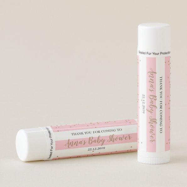 Pink and White Gold Confetti Thank You Lip Balm
