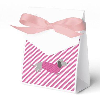 Pink and White Stripe Dachshund Party Favor Bag Favor Boxes