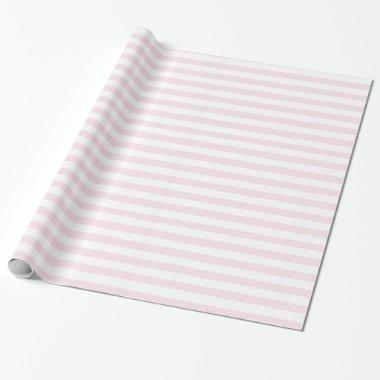 Pink and White Stripes Cute Girly Wrapping Paper