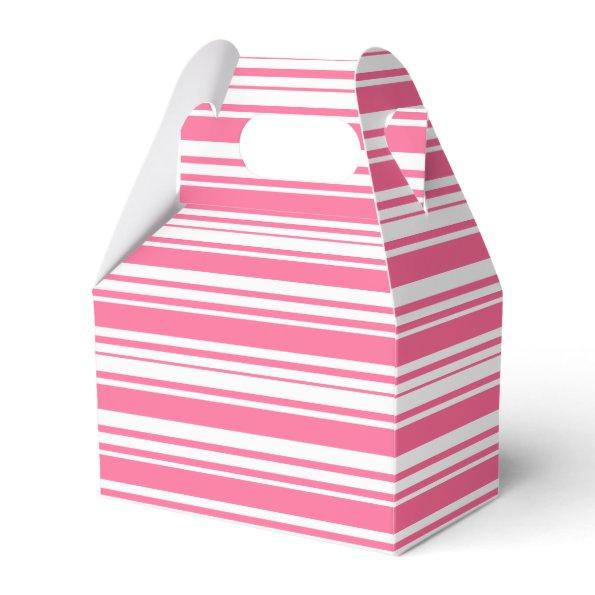 Pink And White Stripes Wedding Party Box