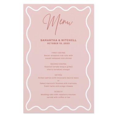 Pink and White Wavy Border menu