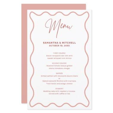 Pink and White Wavy Border menu