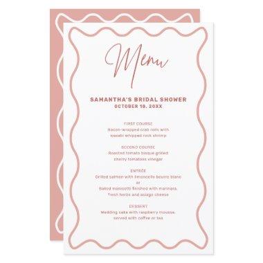 Pink and White Wavy Border menu  with name