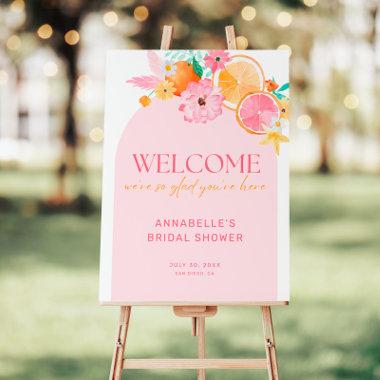 Pink Arch Main Squeeze Bridal Shower Welcome Sign