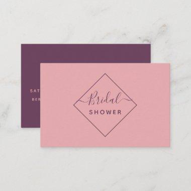 Pink & Aubergine Diamond Bridal Shower Ticket