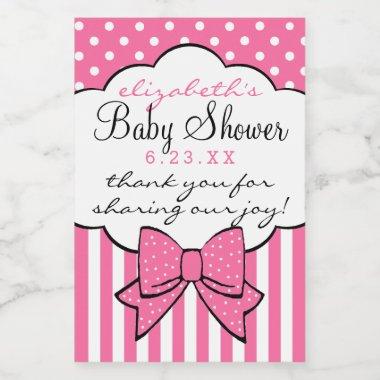 Pink Baby Shower Thank You For Coming Guest Favor Food Label