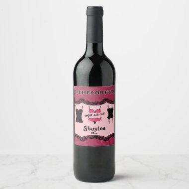 Pink, Bachelorette, Lingerie Wine Label