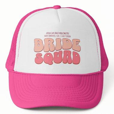 Pink Bachelorette Party Bride Squad Bridesmaid Trucker Hat