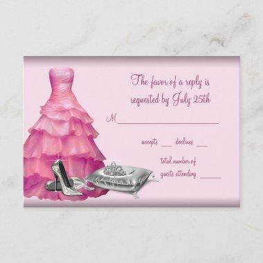 Pink Ball Gown High Heel Shoes Quinceanera RSVP