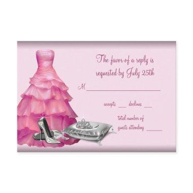 Pink Ball Gown High Heel Shoes Quinceanera RSVP