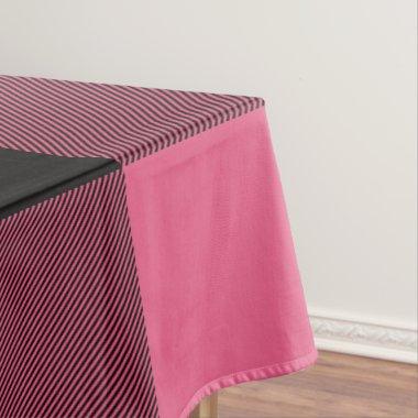 Pink & Black Checkered Squares Buffalo Plaid Party Tablecloth