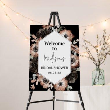 Pink Black Floral Bridal Shower Love in Bloom Foam Board