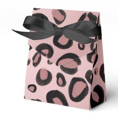 Pink & Black Painted Cheetah Leopard Print Spots Favor Boxes