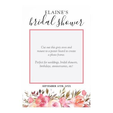 Pink Bloom Floral Wedding Bridal Party Photo Prop Poster