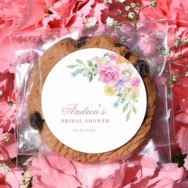 Pink Bloom Garden Tea Party Floral  Classic Round Sticker