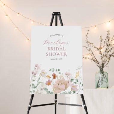 Pink Blooming Flowers Bridal Shower Welcome Sign