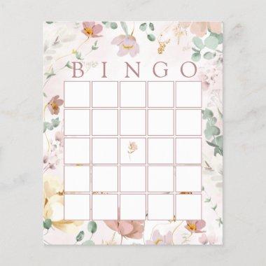 Pink Blooms Shower Bingo Game Invitations