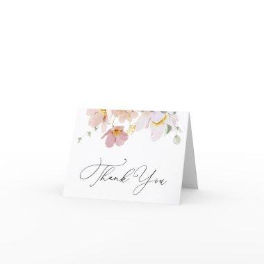 Pink Blooms Shower Thank You Note Invitations