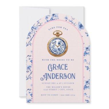 Pink & Blue Chinoiserie Pocket Watch Tea