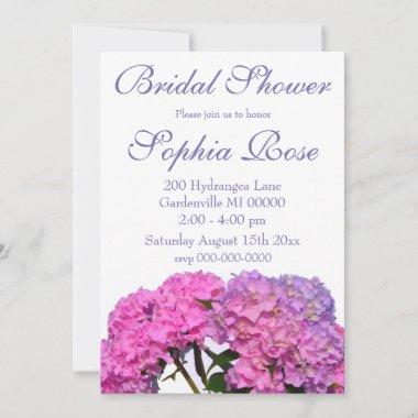 Pink Blue Hydrangeas elegant pink purple flowers Invitations