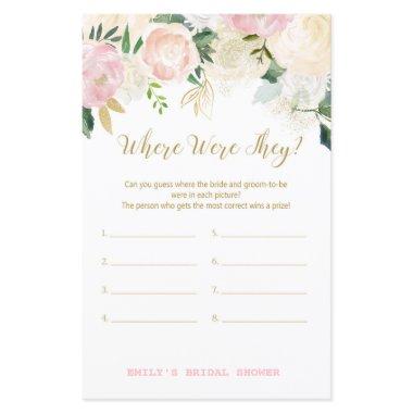 Pink Blush and Gold Bridal Shower Game PRINTED