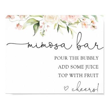 Pink Blush and Greenery Mimosa Bar Drink Sign