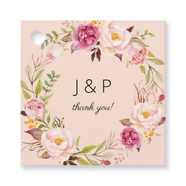 Pink Blush Blooming Floral - Pink Favor Tags