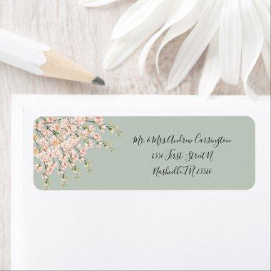 Pink Blush Elegant Wildflowers Floral Wedding Labe Label