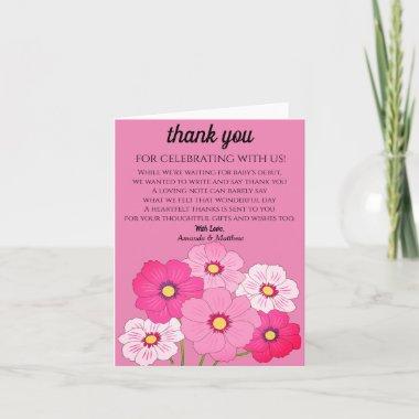 Pink Blush Floral Baby Shower Thank You Invitations