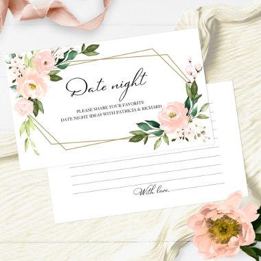 Pink Blush Floral Bridal Shower Date Night Invitations
