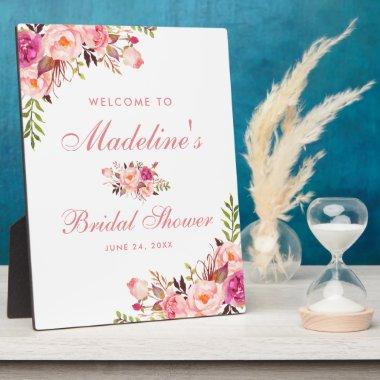 Pink Blush Floral  Welcome Plaque