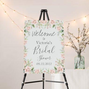 Pink Blush Floral Elegant Name Bridal Shower Foam Board